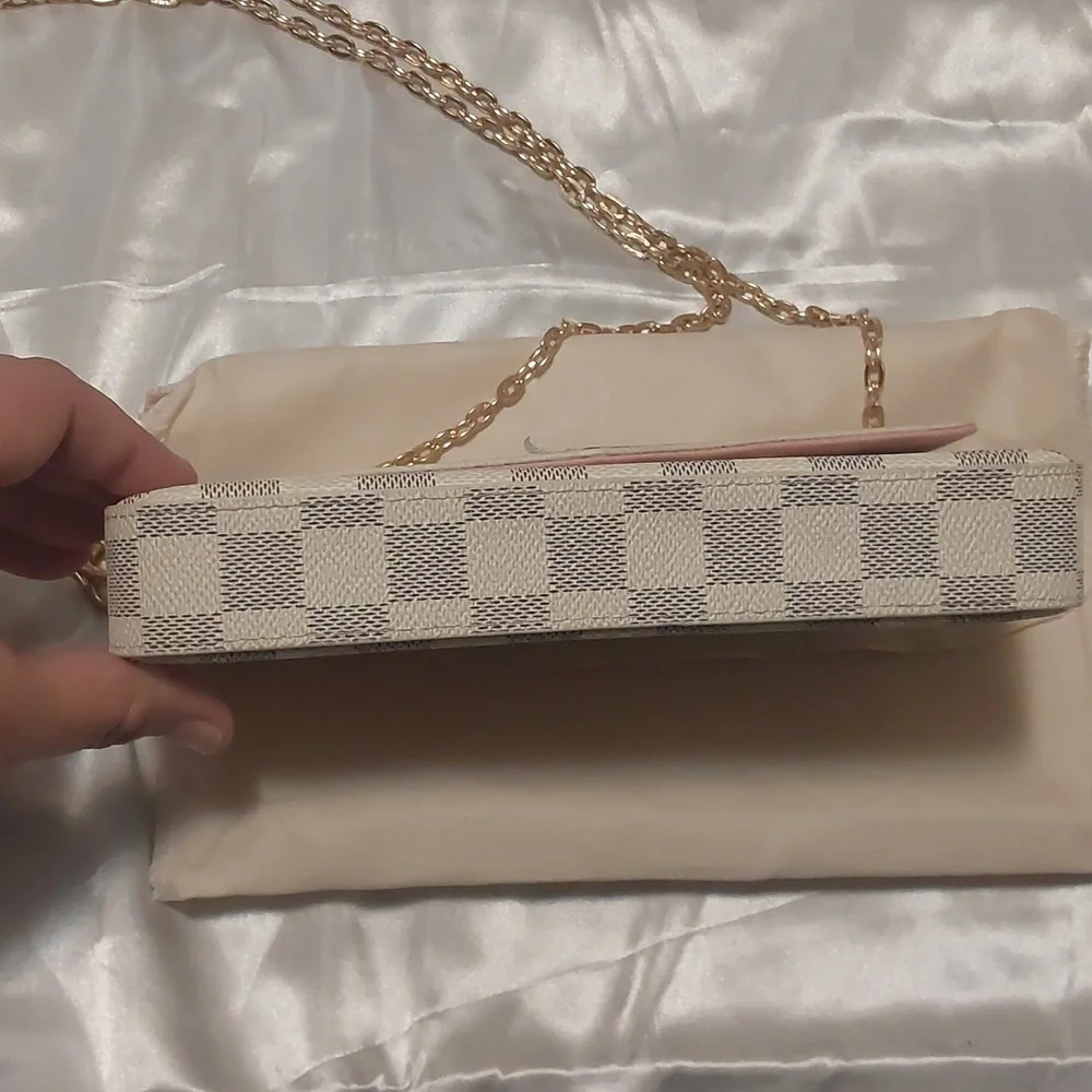 New Authentic Louis Vuitton Damier Azur Felecie Crossbody Bag Set - Picture 8 of 12